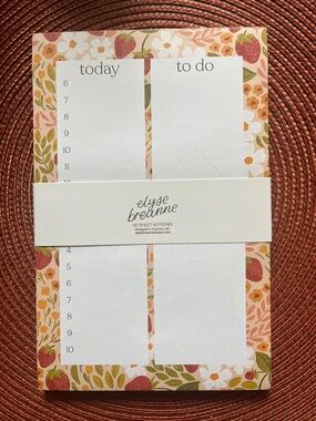 Elyse Breanne Floral Today/To Do Notepad - Strawberry Fields Pattern
